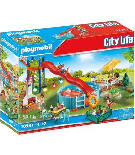 Playmobil fiesta en la piscina con tobogan