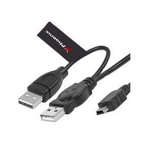 Cable 2 conectores usb 2.0 a mini usb b 5 pines 1.5 m